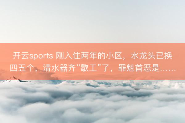 开云sports 刚入住两年的小区，水龙头已换四五个，清水器齐“歇工”了，罪魁首恶是……