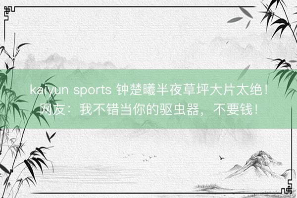 kaiyun sports 钟楚曦半夜草坪大片太绝！网友：我不错当你的驱虫器，不要钱！