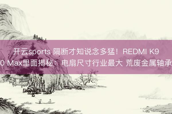 开云sports 隔断才知说念多猛！REDMI K90 Max里面揭秘：电扇尺寸行业最大 荒废金属轴承