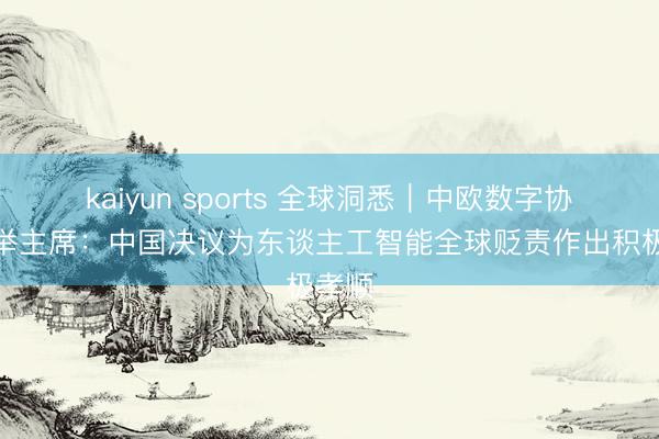 kaiyun sports 全球洞悉|中欧数字协会创举主席:中国决议为东谈主工智能全球贬责作出积极孝顺